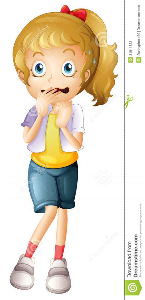 A Scared Young Girl Stock Vector Illustration Of Alone 31911822