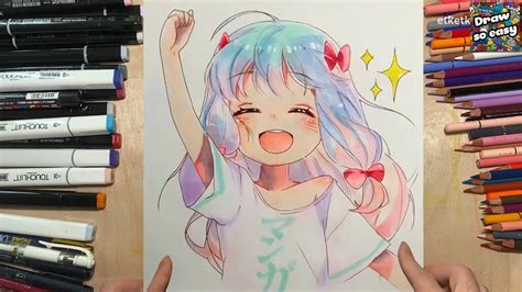 Cách Vẽ Nhân Vật Anime Nữ Vẽ Anime nữ cực dễ thương Drawing Copic SpeedpaintAnh Cá Mập