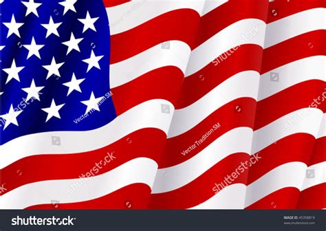 Closeup Of A Waving National Flag Of The United States Of America