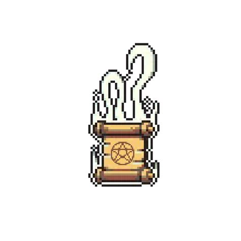 Magic Scroll With Pentagram Sign In Pixel Art Style 22471278 Vector Art