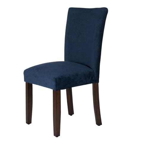 Homepop Parsons Dark Navy Blue Velvet Upholstered Dining Chair Set Of