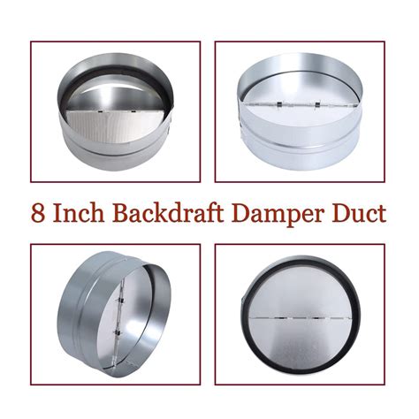 8 Inch Backdraft Damper Duct Professional One Way Airflow Ducting