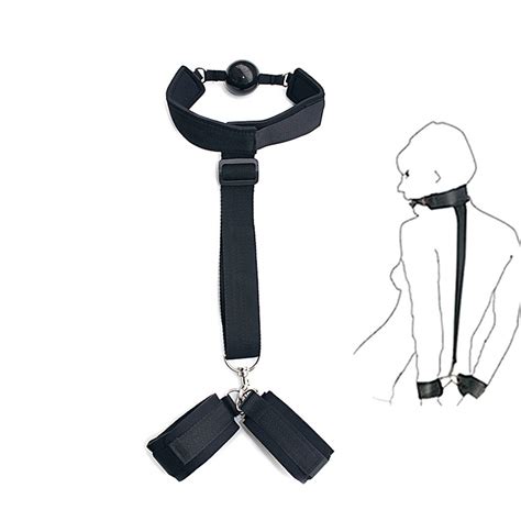 Soft Collar To Wrist Adjustable Gag Bondage Sex Toy China Bondage Kit