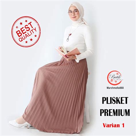 Jual Rok Plisket Rok Wanita Bahan Premium Varian 1 Shopee Indonesia