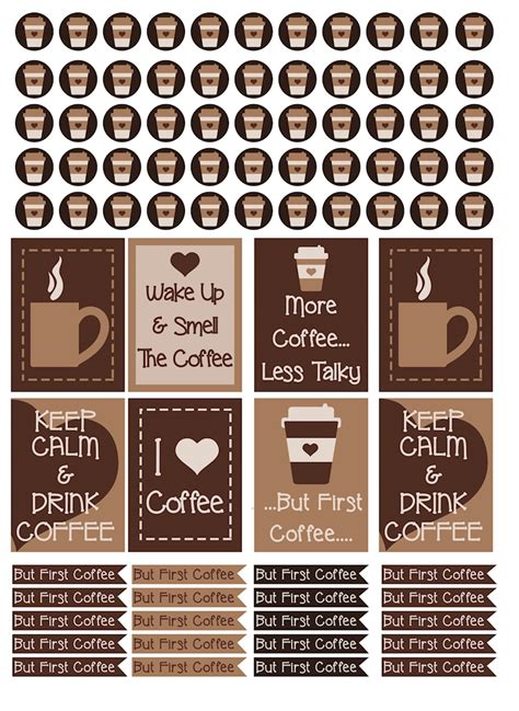 Printable Coffee Planner Sticker Set Plan2craftyous Ko Fi Shop Ko