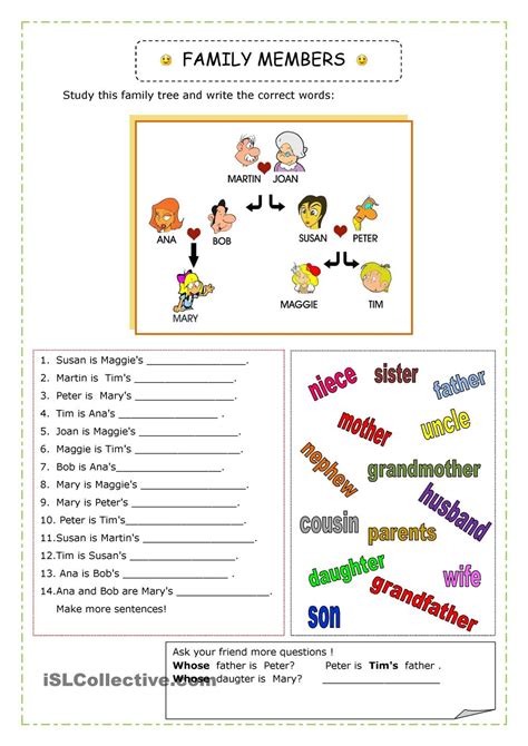 English for kids ︳grammar for kids. ENGLISH 4 KIDS: Connect level 2 (family vocabulary worksheet)
