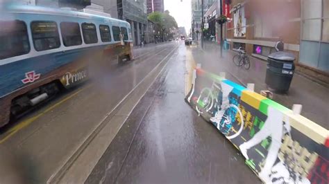 Biking In A Downpour Downtown Toronto King Street Youtube