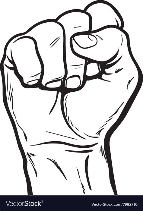 Hand Shows The Fist As A Symbol Of Power Vector Image