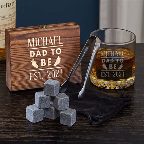 We'll give you some inspiration and ideas. Dad to Be Engraved Whiskey Stone Set - New Dad Gifts
