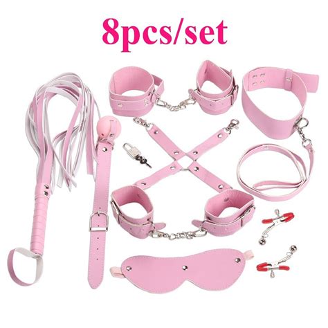 Cheap 8pcsset Pu Leather Sex Game Toys Sexy Flirting Fetish Erotic Adult Games Items Sex Toys