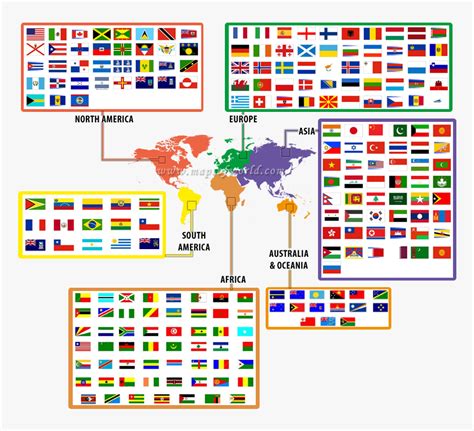 Clip Art Countries And Their Flag World Map Flags And Names Hd Png