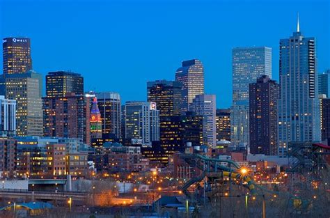 Denver Skyline At Sunset Downtown Denver From Across I25 Flickr