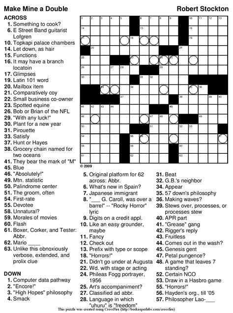 March 31, 2019july 2, 2019· uncategorized by mahibah rawhiyah najjar. Printable Crossword Difficult | Printable Crossword Puzzles