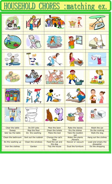 Household Chores Interactive And Downloadable Worksheet Check Your