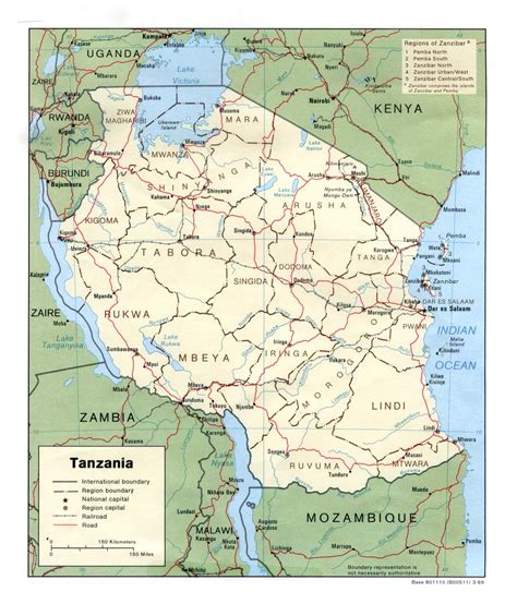 Tanzania Map Travel Information Tourism And Geography