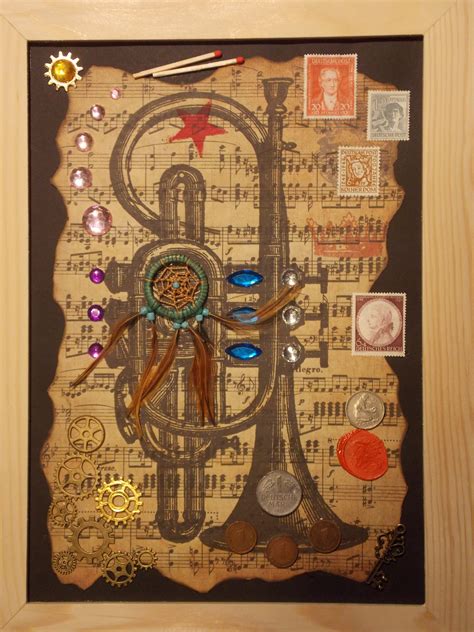 Steampunk Art Reliefcollage F25 In Wooden Frame Etsy