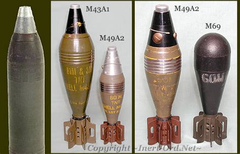 Us 60mm And 81mm He Mortar Rounds Wwii Inert Ordnet