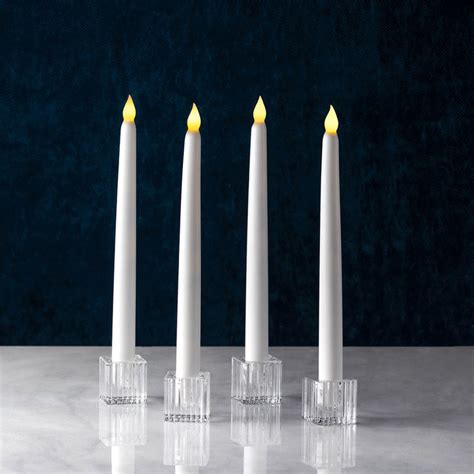 Louisa Mini Clear Glass Taper Candle Holders Set Of Four Decor