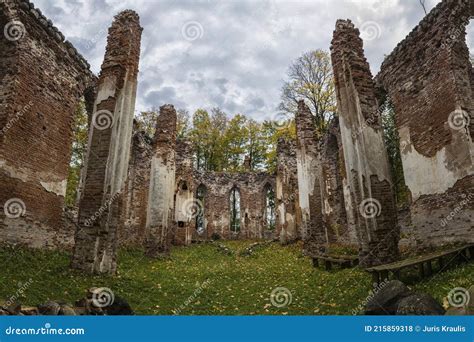 The Ruins Of An Old Abandoned Church A Large Ruined Old Building Of