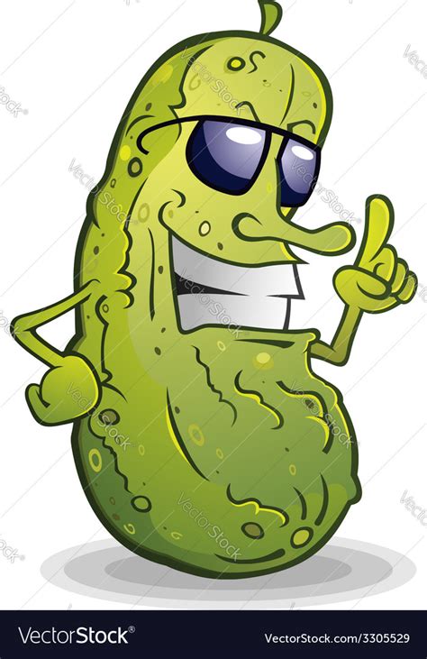 Pickle Cartoon With Attitude Royalty Free Vector Image