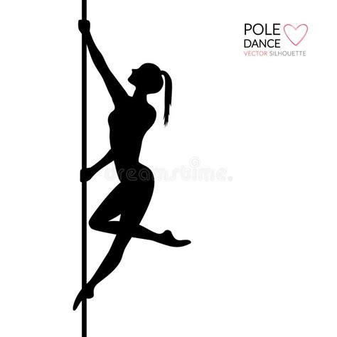 Silhouettes Of A Pole Dance Girl Vector Illustration On White Background Stock Vector