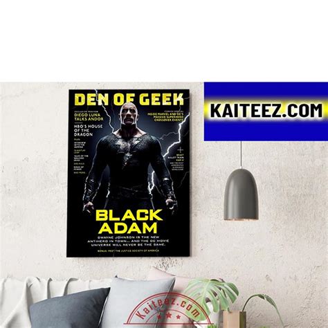 Black Adam Den Of Geek Magazine Cover Artdecor Poster Canvas Kaiteez