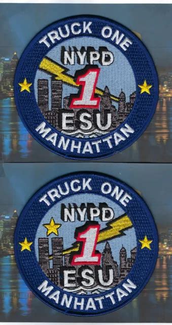 Nypd Emergency Service Truck 1 Patch Set ~ New York City Police Dept