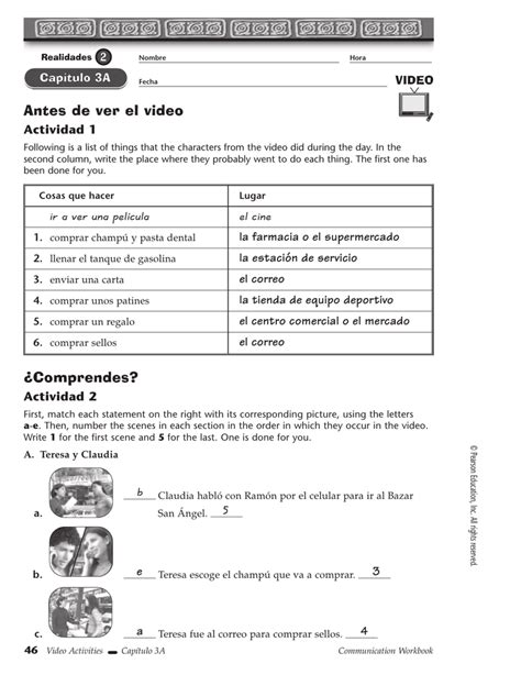 Download realidades 1 workbook answer key 5a document. Bestseller: Realidades 2 Capitulo 3a Workbook Answers