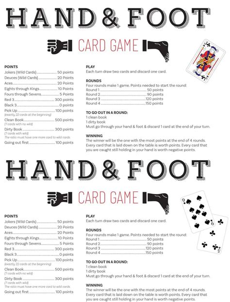 Printable Rules For Hand Knee And Foot Card Game Printable Word Searches