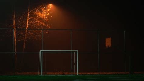 2048x1152 Soccer Goal Net Dark Field Photography 4k 2048x1152