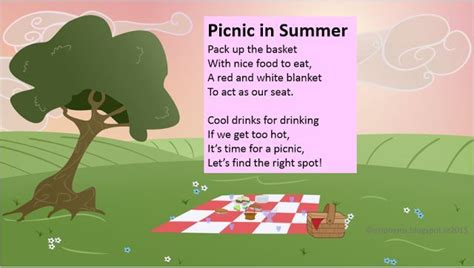 A picnic is not an adventure! Image result for summer picnic poems | Classroom material, English as a second language, Simple ...