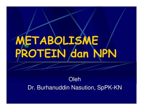 Pdf Metabolisme Protein Dan Npnppt Read Only Uacidcourse