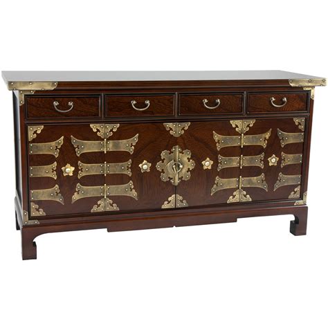 Oriental Furniture Korean Antique Style Coffee Table Low Chest Decor