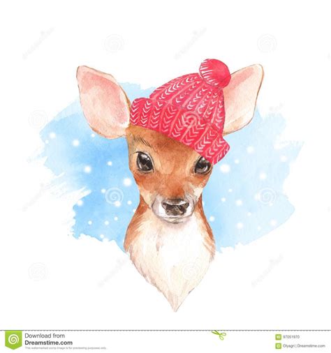 Cute Fawn Watercolor Illustration Jprg Png Wild Baby Animals Series