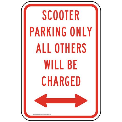 Vertical Sign Policies Regulations Scooter Parking Only All
