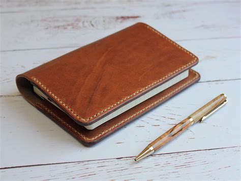 Leather Pocket Notebook Cover Handmade Notebook Cover A6 Etsy