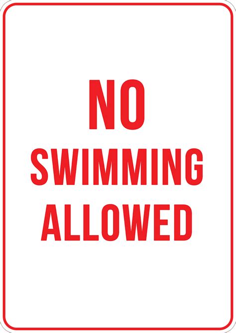 Printed Aluminum A5 Sign No Swimming Allowed Sign