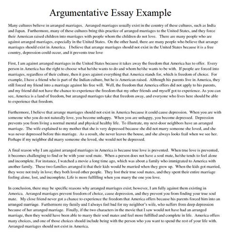 Persuasive Essay Argument Essay Samples