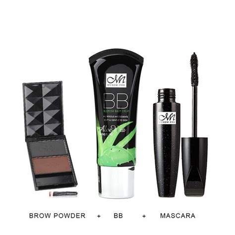 Menow Brand Make Up Set 38ml Moisturizing Bb Creamand Black Mascara Waterproofand3 Color Natural