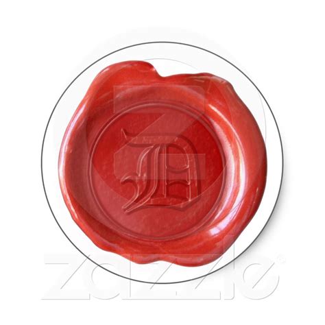 Wax Seal Monogram Red Old English Letter D Wax