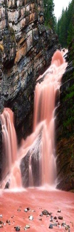 The Cameron Falls Located Inside The Waterton Lakes National Park In