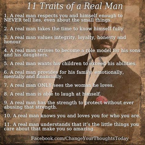 11 Traits Of A Real Man Real Men Quotes Real Man Men Quotes