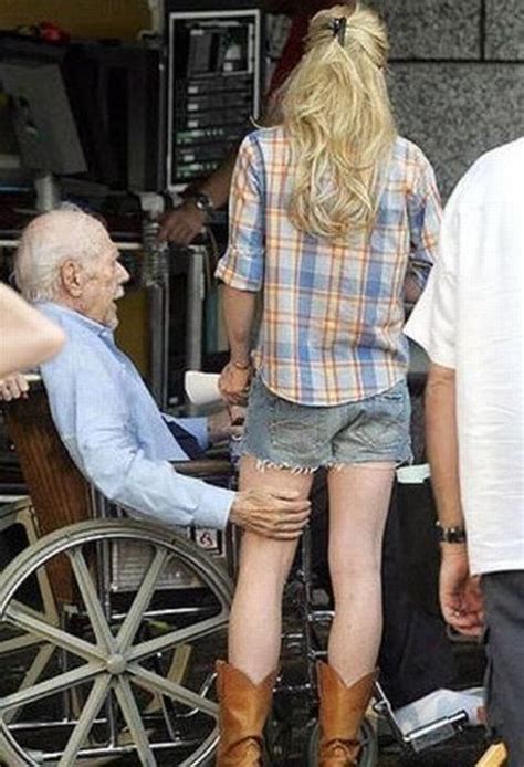 Creepy Old Man Touches Girl