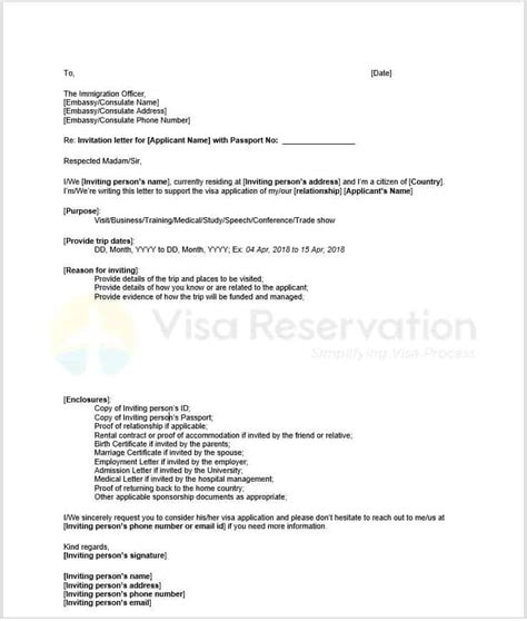 Invitation Letter for Schengen Visa - Letter of Invitation for Visa