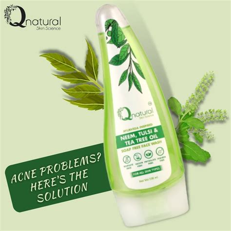Qnatural Herbal Anti Acne Face Wash Gel Age Group Adults Packaging