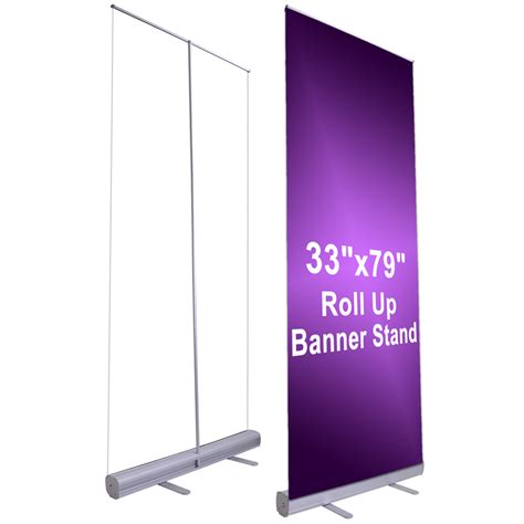 Professional 33x79 Retractable Roll Up Banner Stand Trade Show
