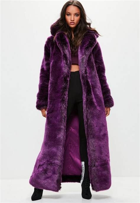 Londunn Missguided Purple Faux Fur Longline Coat Missguided Trends Xoosha Purple Faux