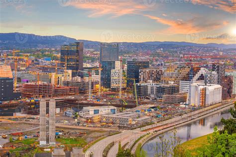 Oslo Downtown City Skyline Cityscape In Norway 8354516 Stock Photo At