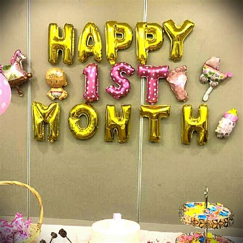Happy 1 Month Birthday Balloons Baby Girl Hobbies And Toys Stationery