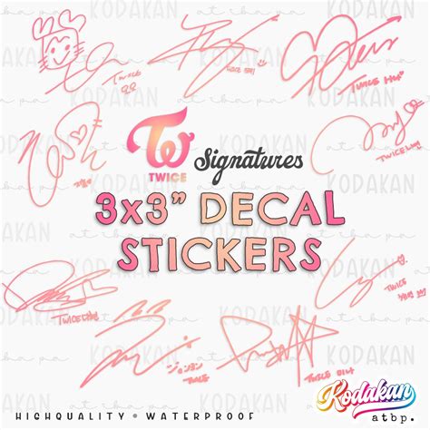 Twice Signature Kpop Decal Stickers For Vehicles Laptops Luggage Etc